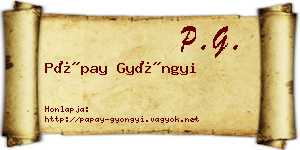 Pápay Gyöngyi névjegykártya