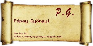 Pápay Gyöngyi névjegykártya