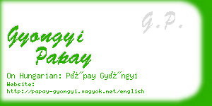 gyongyi papay business card